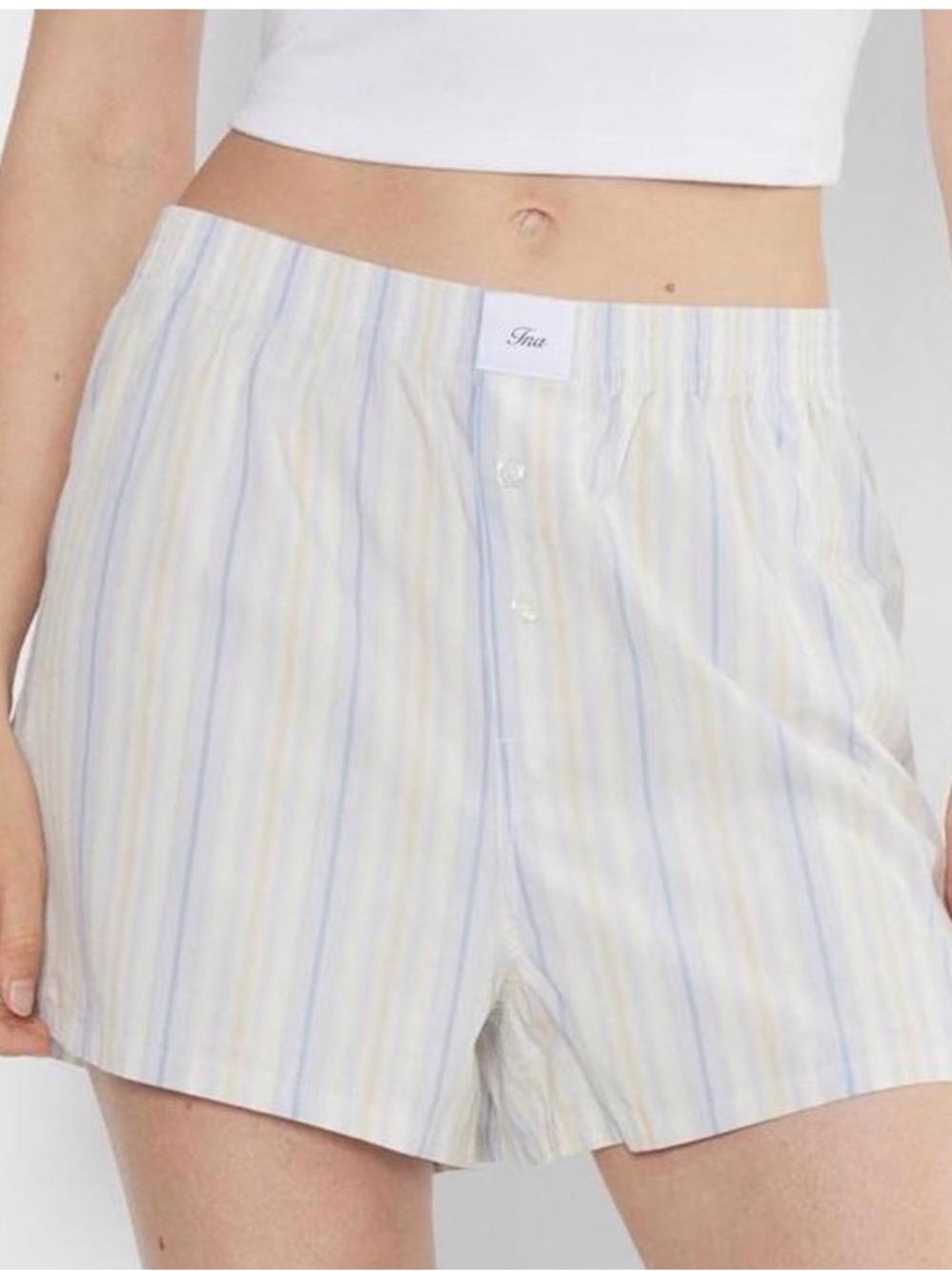 TNA Aritzia Stripe Lounge Shorts Sz M Beachy Boxers Comfy Relaxed